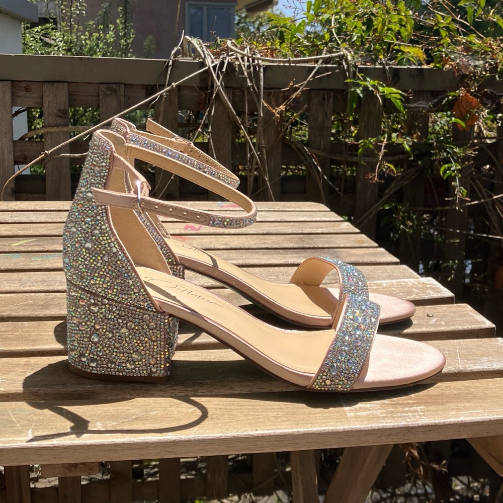Betsey Johnson Mari sparkle heels 8.5 Champagne - Picture 11 of 14